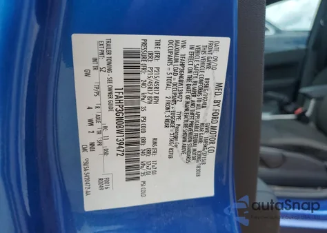 2011 Ford Focus Ses from USA, damaged, VIN 1FAHP3GN0BW139472